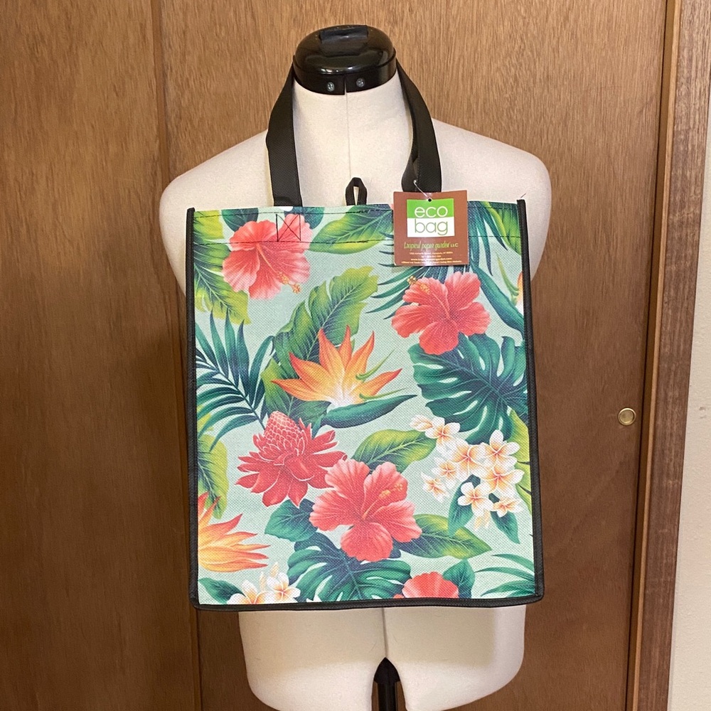 NWT Hawaiian Floral Tote Eco Bag by Tropical Paper Garden of Honolulu